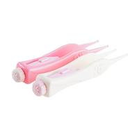LIFKOME 2 Pcs LED Earwax Removal Tools Flexible Plastic Clip Tweezer Design Visible Ear Cleaner for Boy Girl Safe Ear Canal Maintenance Portable White Pink