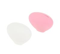 LIFKOME 2 Pcs Silicone Makeup Brush Protective Covers Flexible Brush Caps in Pink and White for Travel and Vanity Storage
