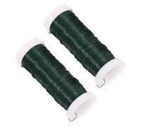 LIFKOME 2 Rolls Flexible Green Plant Wire Galvanized Iron Gardening Ties for Branch Fixing Floral Arrangement DIY Crafting Multi-use Garden Wire for Outdoor Plants and Wreath Making