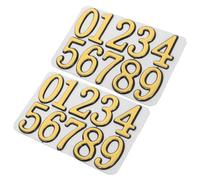 LIFKOME 2 Sets Gold Address Number Stickers Self Adhesive Removable Door Numbers for House Mailbox Trash Bins Outdoor DIY