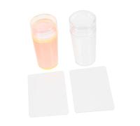 LIFKOME 2 Sets Nail Art Tool Manicure Stamper 4pcs Silicone Abs Save Polish Easy to Carry with Scraper for Professional Nail Art Salon and Home Use