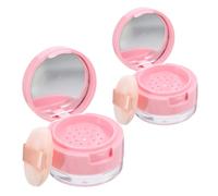 LIFKOME 2 Sets Small Clamshell Makeup Powder Containers with Mirror Portable Cosmetic Cases for Travel and Daily Use Compact Loose Powder Storage for Women