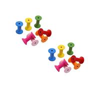 LIFKOME 20 Pcs Colorful Wooden Craft Spools for Thread Twine Wire Rolling DIY Weaving Bobbins Mixed Color for Sewing and Craft Projects