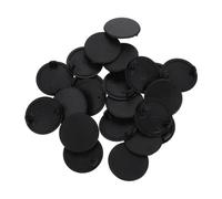 LIFKOME 20 Pcs Plastic Piggy Bank Bottom Plugs Round Stoppers for Money Boxes and Figurines Easy Push-in Plastic Covers with Smooth Edges Black Inserts for Secure Storage
