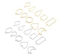 LIFKOME 20 Pcs Zinc Alloy Open Back Pendant Frames with Heart Teardrop and Geometric Resin Bezels for DIY Jewelry Crafting Plated Charms for Necklace Clasps and Bracelet Making