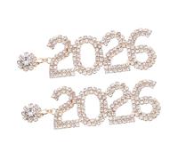 LIFKOME 2026 Crystal Rhinestone Dangle Earrings for Women, Gold Long Number Drop Earrings, New Year's Eve Party and Wedding Accessories