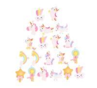 LIFKOME 20Pcs Assorted Unicorn Rainbow Cloud Resin Pendants for Necklace DIY Jewelry Making Charms with Hanging Realistic Simulation Mini Craft Accessories for Handmade Earrings and