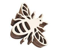 LIFKOME 20pcs Bee Shape Wooden Pendants Hollow-Out Wood Ornaments Natural Craft Decorations with Intricate Carving for Rustic Home and DIY Bee Theme Projects