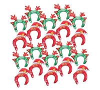 LIFKOME 20Pcs Inflatable Christmas Headbands Party Hairbands with Santa Snowman Designs Lightweight Festive Headpiece for Holiday Photo Props and Fun Celebration Accessories