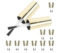 LIFKOME 20pcs Nail Polish Brush Replacement for Gel and Dip Powder Bottles Thin Soft Bristles Gold -8ml Nail Polish Bottle Brush Kit for Manicure and Pedicure