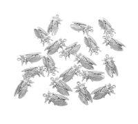 LIFKOME 20pcs Retro Insect Pendant Metal Insect Metal Cicada Charms Cicada Pendant Jewelry Bug Charms DIY Bracelet Nature Alloy Silver