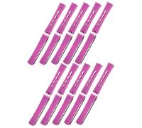 LIFKOME 20pcs Self Grip Hair Curlers with Lid 1.9cm Medium Size Purple Cold Perm Rollers Professional Hairdressing Hair Styling Tools for Salon and Home Use