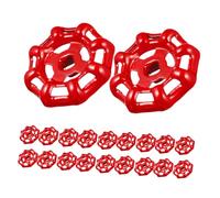 LIFKOME 20Pcs Stainless Steel Valve Wheel Handles for Outdoor Faucet Durable Metal Shutoff Hand Wheels for Gate and Stop Valves Easy Operation Replacement Handles Red