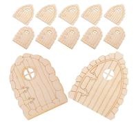 LIFKOME 20pcs Unfinished Wooden Miniature Fairy Doors Garden Craft DIY Accessories for Outdoor Decoration Natural Wood Lifelike Details for Dollhouses and Photography Props
