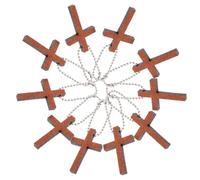 LIFKOME 20pcs Wood Cross Jewelry Making Charms Hanging Ornament Pendant Decoration Brown Religious Eye-catching Style for Small Objects and Backpacks