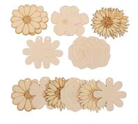 LIFKOME 20pcs Wooden Cartoon Flower Ornaments for DIY Crafts Unfinished Sunflower Cutouts with Hanging Lightweight Paintable Wooden Decorations for Hand-Painted Birthday and Home Decor