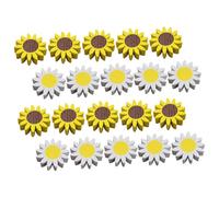 LIFKOME 20Pcs Wooden Daisy Beads Bright Colored Loose Beads for DIY Crafts Farmhouse Decor Accessories Bulk Wood for Home Decoration and Jewelry Making