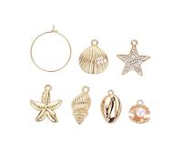LIFKOME 24Pcs DIY Earring Pendants Set Sea Style Loop Ear Drop Accessories for Creative Jewelry Making Unique Ocean Inspired Designs for Crafting and Decoration