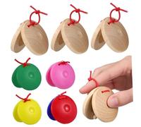 LIFKOME 24Pcs Flapper Castanets for Musical Percussion Instruments Early Learning Rhythm with Wooden and Plastic Design for Brain Development and Hand Eye Coordination