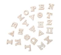 LIFKOME 24pcs Letter Decorations for Wall Home Decor Greek Alphabet Wall Art Wood Alphabets Letters Wood Shapes Beige