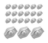 LIFKOME 24Pcs M3 Stainless Steel Wire Rope Cable Clamps for 2-2.5Mm Wire 304 Anti-Corrosion Steel Suitable for Workshop Garage and Industrial Metalworking Applications