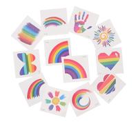 LIFKOME 24pcs Rainbow Gay Pride Face Stickers Gradient Color Temporary for Lgbtq Celebration Safe Material Bright Clear Patterns Party Decoration for Adults