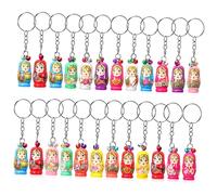 LIFKOME 24pcs Russian Nesting Dolls Keychains with Bells Creative Matryoshka Key Rings for Adults Unique Hand-Painted Pendants for Crossbody Bags Backpacks and More