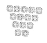 LIFKOME 24pcs Silver Rhinestone Crystal Shank Buttons for Sewing DIY Clothes Bags Embellishments Sparkling Craft Decorations with Secure for Wedding Dress and Accessories