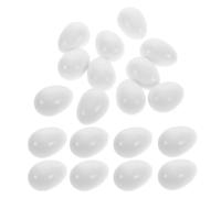 LIFKOME 24pcs White Plastic Parrot Fake Eggs Realistic Design and Lifelike Size, for Parakeet Nesting Box Eggs and Bird Hatching Decorations, Supports Breeding Deterrent and Bird Research