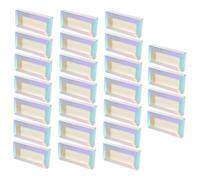 LIFKOME 25pcs Silver Holographic Empty Eyelash Organizer Boxes False Lash Storage Cases Colorful Cosmetic Packaging for Professional Lash Artists