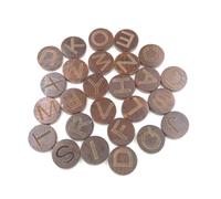 LIFKOME 26pcs Round Wood Alphabet Slices Thick Engraved Wood Discs for DIY Crafts Educational and Handmade Decor Natural Pieces