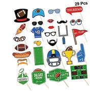 LIFKOME 29pcs American Football Party Photo Props Set Creative Bright Color Football Theme Handheld Photography Accessories for and Photo Booths Fun Decoration for Sports Celebrations