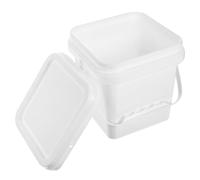 LIFKOME 2L White Plastic Paint Bucket with Lid and Handle Portable Paint Pail Bucket Sturdy PP Material with Simple and Convenient Design for Decorators and DIY Projects