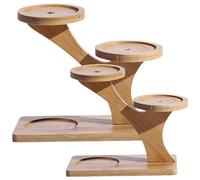 LIFKOME 2Packs Tabletop Bamboo Succulent Plant Stand for Window Sill Plant Shelf Small Mini 3 Tier Table Top Desktop Plant Holder for Indoor Plants Multiple Desk Tiered Succulent Pot