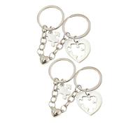 LIFKOME 2pairs Couple Heart Keychains Stylish Puzzle Design Matching Keyrings for for Anniversaries Birthdays and Valentine's Day
