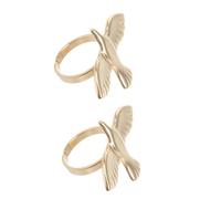 LIFKOME 2pc Vintage Peace Dove Ring Bird Jewelry Adjustable Stainless Ring for Women Statement Bird Wings Friendship Dove Retro Fashion Open Golden