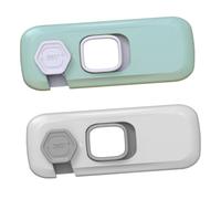 LIFKOME 2pcs Adhesive Childproof Safety Lock for Fridge Prevent Boys and Girls from Opening Easy to Install Boy Girl Cupboard Lock