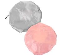LIFKOME 2pcs Adjustable Double Layer Satin Shower Hat for Women Soft Reusable Bath Cap for Long Hair Curly Hair Braids Stretchy Sleep Bonnet and Beauty Routine