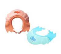 LIFKOME 2PCS Adjustable Shower Cap Hair Washing Shield for Ear and Eye Protection Cute Whale Cartoon Bath Visor Hat