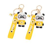 LIFKOME 2pcs Adorable Panda Keychain Cute Cartoon Key Pendants for Bag Decoration Lightweight Panda Modeling Key for Friends and Boys and Girls Yellow