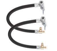 LIFKOME 2Pcs Air Chuck Inflator Compressor Hose Extension 25Cm Quick Connect Metal Pump Hose Adapter with Air Release Valve for Bicycle and Motorcycle Tire Inflator