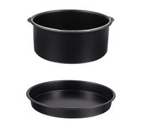 LIFKOME 2pcs Air Fryer Cake Barrel and 6-inch Pizza Tray Set Non-stick Cookware Compatible with 3.5-5.8qt Air Fryers for Baking and Frying