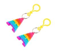 LIFKOME 2pcs Alphabet Key Rings Soft Letter Pendants Key Decorations Bag Pendants and Convenient DIY Hanging Ornament
