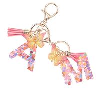 LIFKOME 2pcs Alphabet Keychain Love Heart Keychain Butterfly Tassel Charm for Women Stylish Backpack Accessories Car Key Holder for Friends Family
