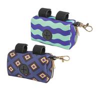 LIFKOME 2pcs Baby Diaper Bag Dispenser Set Purple and Wave Pattern Newborn Diaper Trash Bag Container Portable Outdoor Poop Holder for Infant Travel