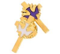 LIFKOME 2pcs Baptism Cross Brooch Pins White Blue Religious Dove Lapel Pin Communion Party Decorations Keepsake Accessories for Women