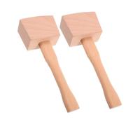 LIFKOME 2pcs Beech Wood Mallet Carpenter Hammer with Smooth Finish and Ergonomic Grip Multifunctional Manual Ice Crusher Tool for Woodworking Carpentry and Home Bartending Essentials