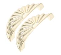 LIFKOME 2pcs Brass Drawer Pulls French Shell Design Vintage Cup Handles for Kitchen Cabinets Wardrobe Furniture Restoration Elegant Metal Hardware