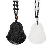 LIFKOME 2pcs Buddha Pendant Necklace Beaded Necklaces for Men Women Lightweight Aesthetic Jewelry for Daily Wear for Festivals Special Occasions