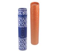 LIFKOME 2pcs Calligraphy Collection Box Scroll Storage Holder Paper Material Elegant Brocade Packaging Fits Wide Range of Scroll Sizes Art Storage Tube for Home Use